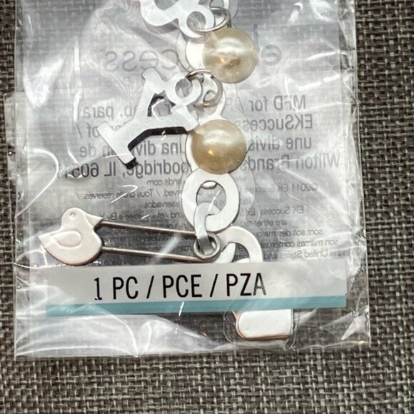 RARE Jolees By You Baby Bracelet Dimensional Sticker 4.5 In Pearls Silver Scrap - Picture 4 of 6
